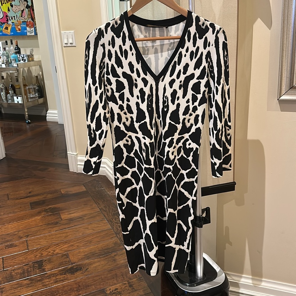 Roberto Cavalli Animal Print V Neck Dress Size 42 - Picture 2 of 8